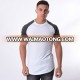 High quality cotton blank white raglan short sleeve mens baseball t shirt gym t shirt custom